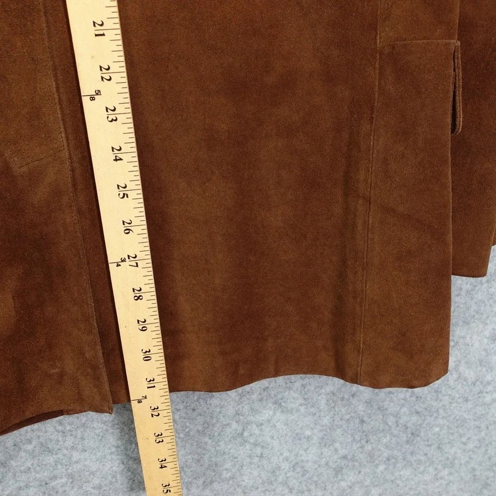 Vintage Suede Leather Sport Coat BANANA REPUBLIC Mens Large Brown Chore Safari